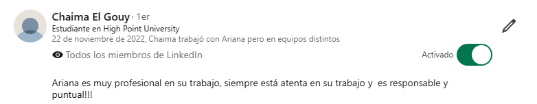Comentario de Linkedin