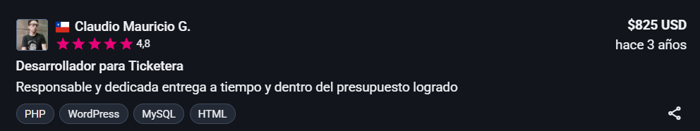 Comentario de freelancer.com